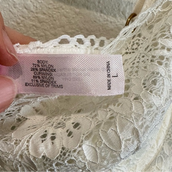 Victoria's Secret Y2K White Chemise Corset Top Slip Mesh Lace Babydoll Fairy L - Picture 4 of 11